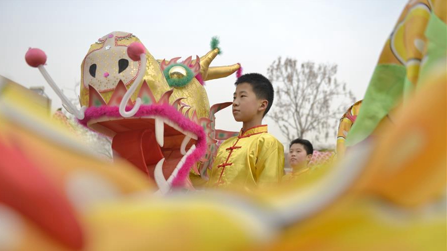 河北邢臺(tái)：舞龍炫動(dòng)校園