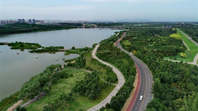 河北石家莊：滹沱河生態(tài)治理現美景